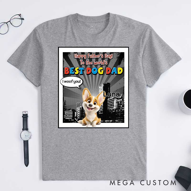 Personalized Dog Lover Art Dog Funny Dad T-Shirt