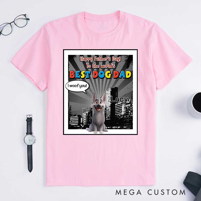Personalized Dog Lover Art Dog Funny Dad T-Shirt