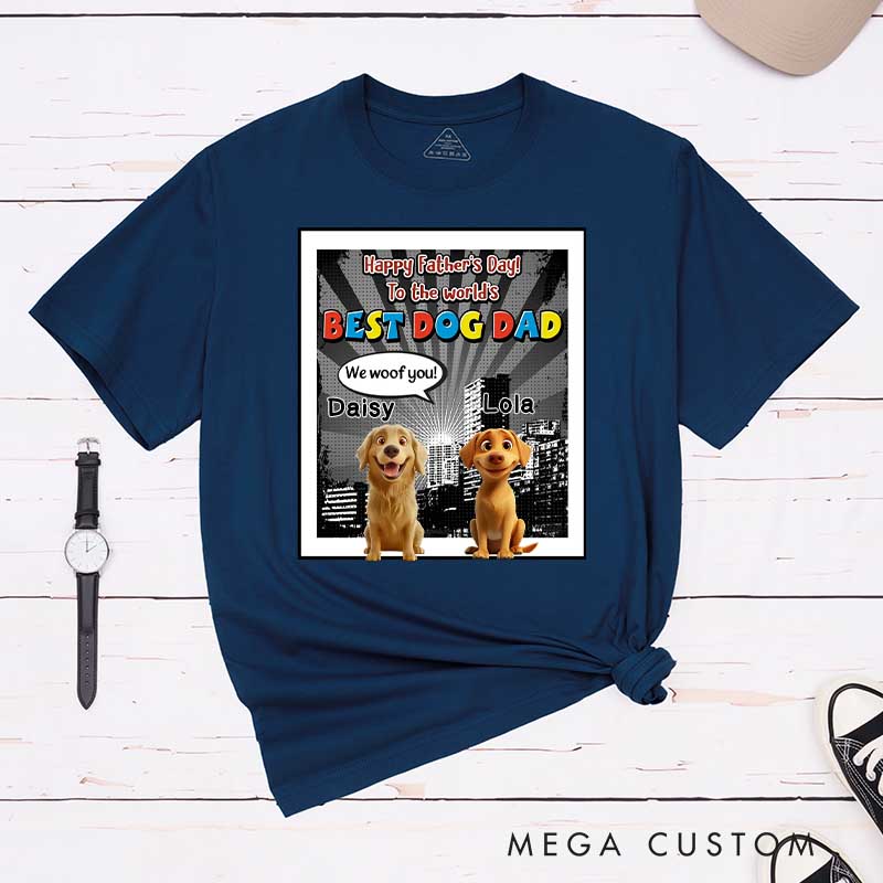 Personalized Dog Lover Art Dog Funny Dad T-Shirt