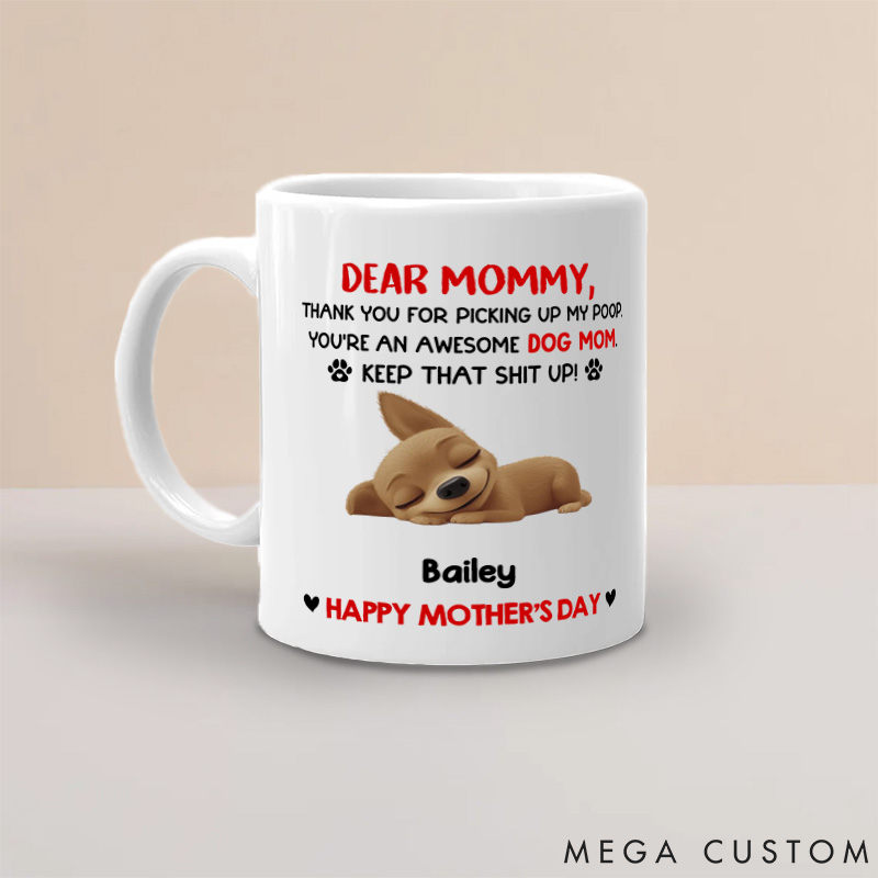 Personalized Dog Lover Awesome Dog Mom Mugs