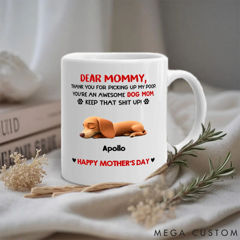 Personalized Dog Lover Awesome Dog Mom Mugs