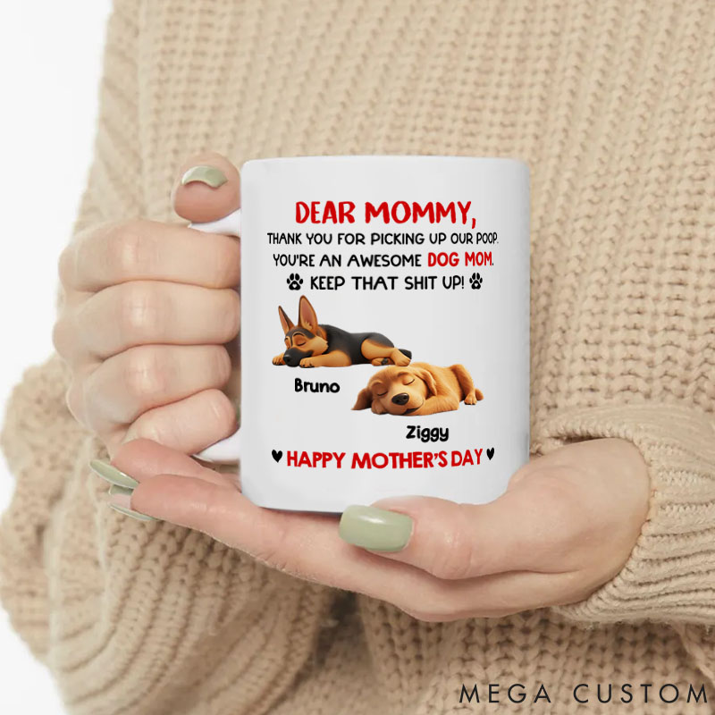 Personalized Dog Lover Awesome Dog Mom Mugs