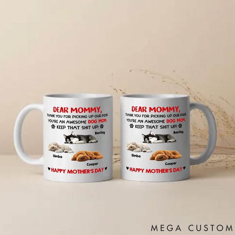 Personalized Dog Lover Awesome Dog Mom Mugs