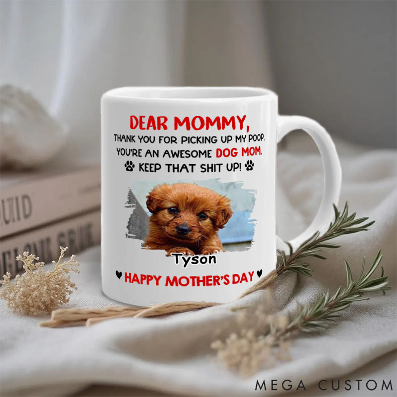 Personalized Dog Lover Awesome Dog Mom Photo Mugs