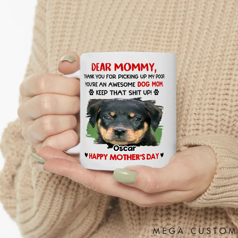 Personalized Dog Lover Awesome Dog Mom Photo Mugs