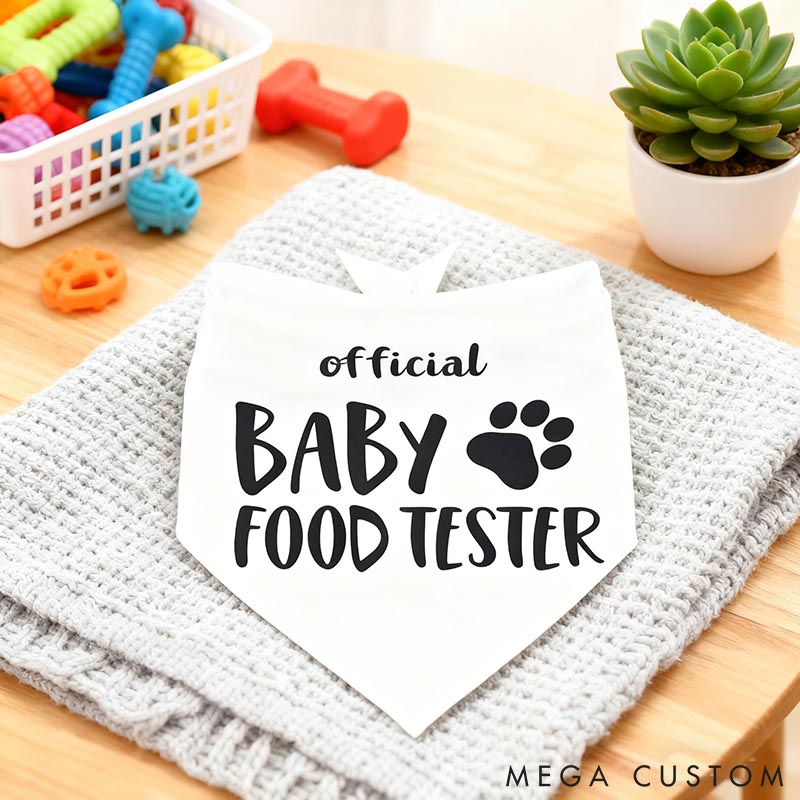 Personalized Dog Lover Baby Food Tester Bandana
