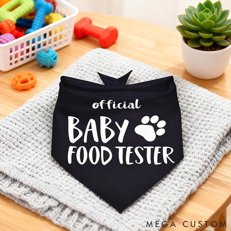 Personalized Dog Lover Baby Food Tester Bandana