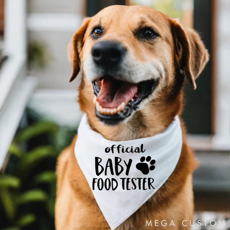 Personalized Dog Lover Baby Food Tester Bandana