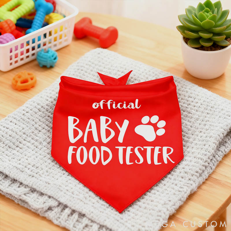 Personalized Dog Lover Baby Food Tester Bandana