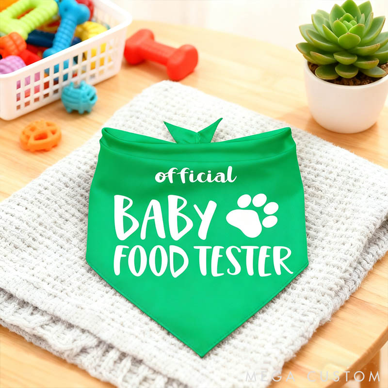 Personalized Dog Lover Baby Food Tester Bandana
