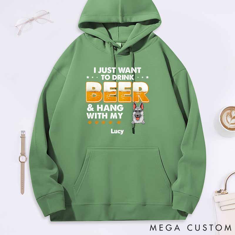 Personalized Dog Lover Beer and Dog Classic Hoodies