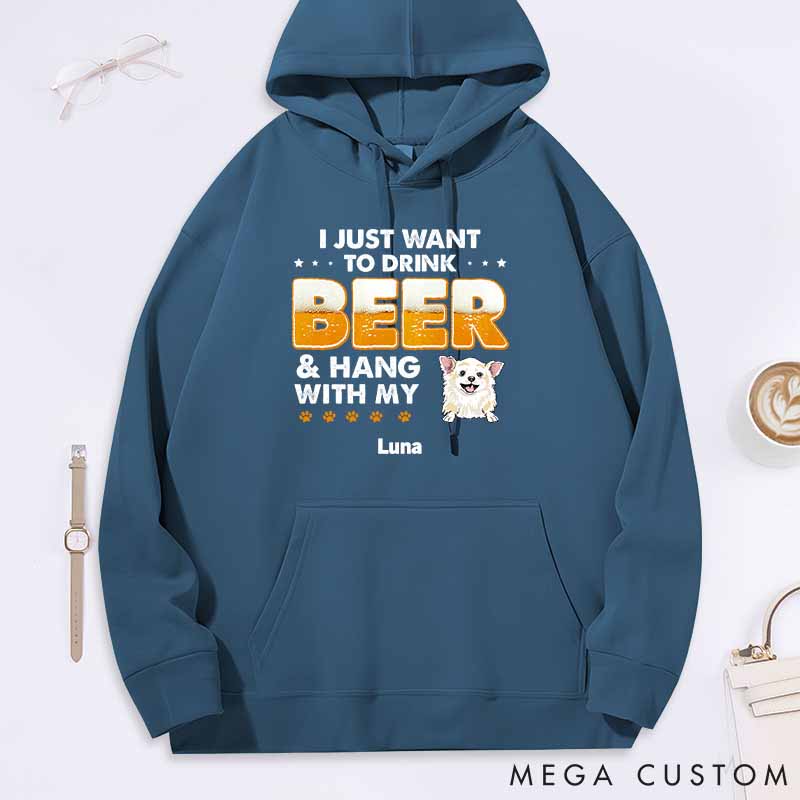 Personalized Dog Lover Beer and Dog Classic Hoodies