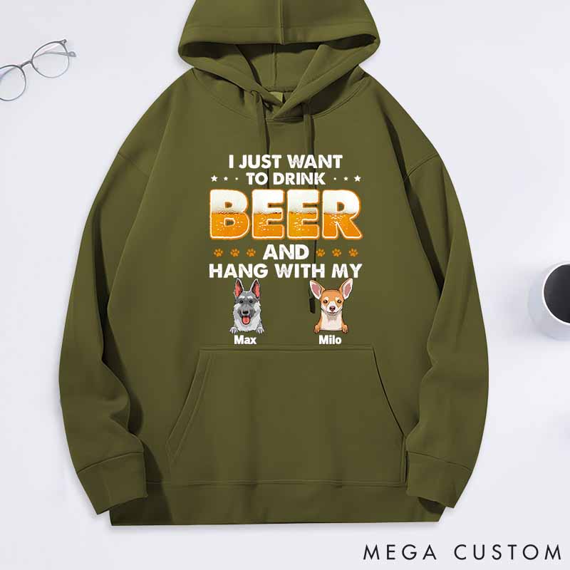 Personalized Dog Lover Beer and Dog Classic Hoodies