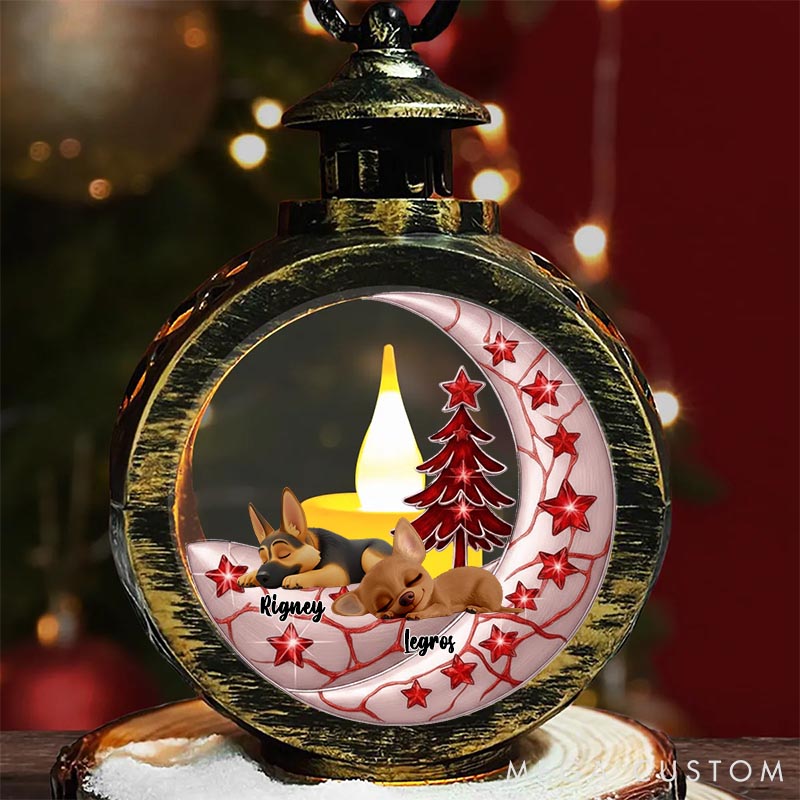 Personalized Dog Lover Beside Pearl Of You Christmas Lantern Ornament