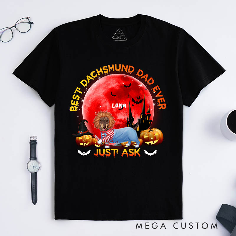 Personalized Dog Lover Best Dachshund Dad Ever T-Shirt