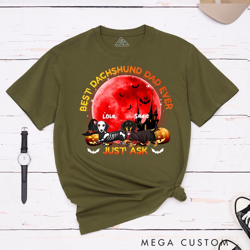 Personalized Dog Lover Best Dachshund Dad Ever T-Shirt