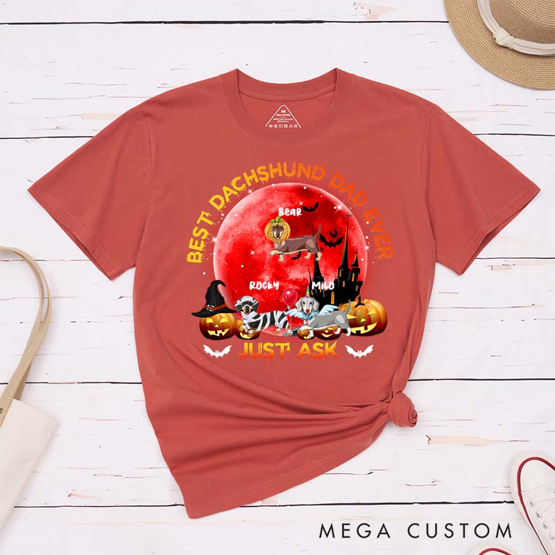 Personalized Dog Lover Best Dachshund Dad Ever T-Shirt