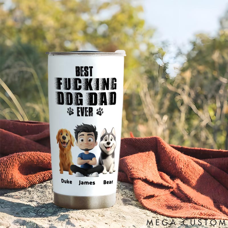 Personalized Dog Lover Best Dad Ever 20oz Tumbler