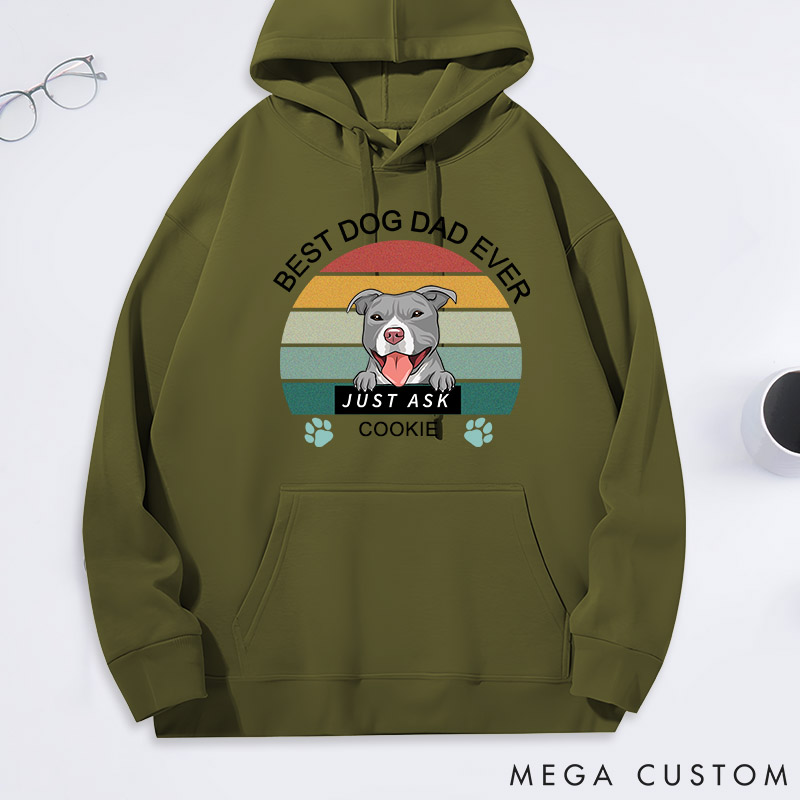 Personalized Dog Lover Best Dog Dad ever Classic Hoodies