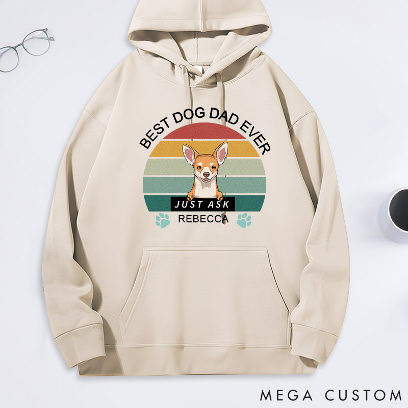 Personalized Dog Lover Best Dog Dad ever Classic Hoodies