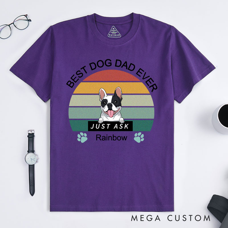 Personalized Dog Lover Best Dog Dad Ever T-Shirt