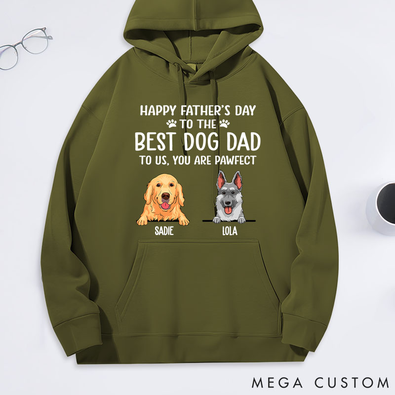 Personalized Dog Lover Best Dog Dad Pawfect Classic Hoodies