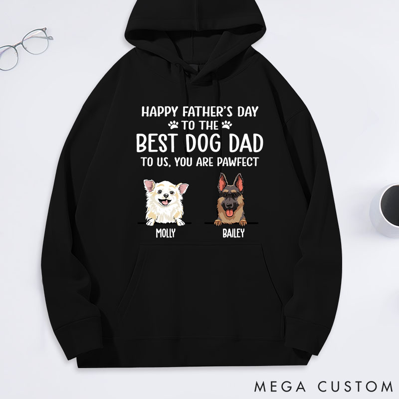 Personalized Dog Lover Best Dog Dad Pawfect Classic Hoodies