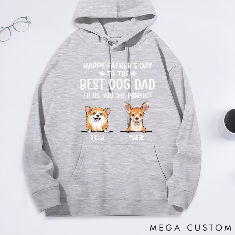 Personalized Dog Lover Best Dog Dad Pawfect Classic Hoodies