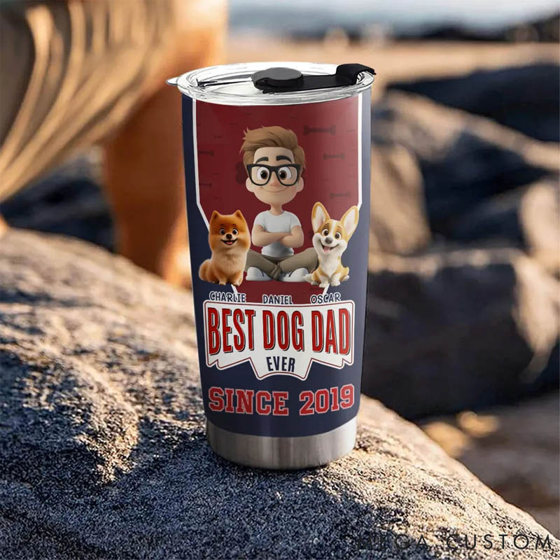Personalized Dog Lover Best Dog Dad Since 20oz Tumbler