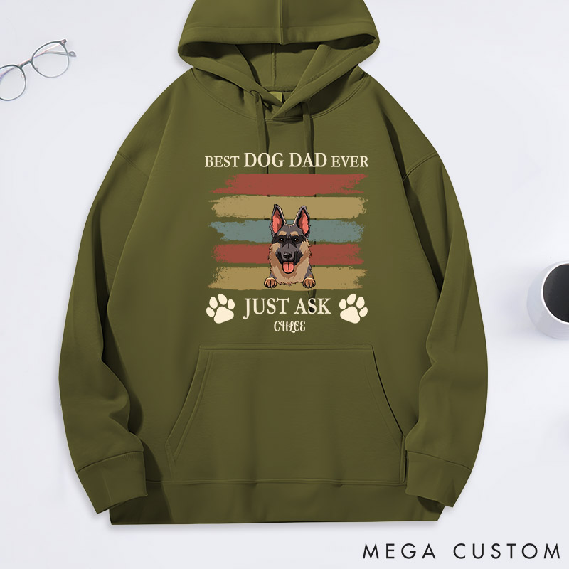 Personalized Dog Lover Best Dog Dad ever Just Ask Classic Hoodies