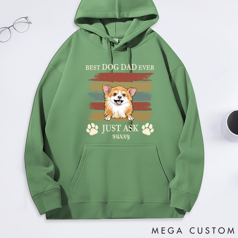 Personalized Dog Lover Best Dog Dad ever Just Ask Classic Hoodies