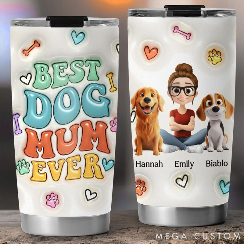 Personalized Dog Lover Best Dog Mama Ever 20oz Tumbler
