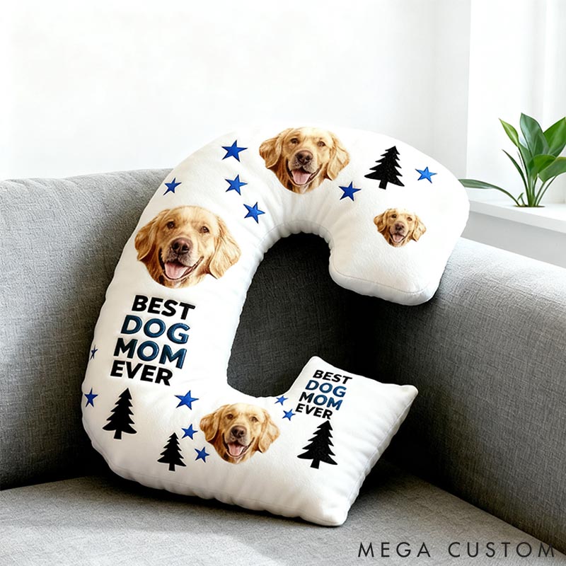 Personalized Dog Lover Best Dog Mom Letter Pillow with Custom Name Pillow Graphic 3D Print