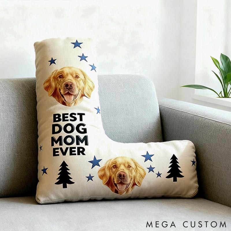 Personalized Dog Lover Best Dog Mom Letter Pillow with Custom Name Pillow Graphic 3D Print