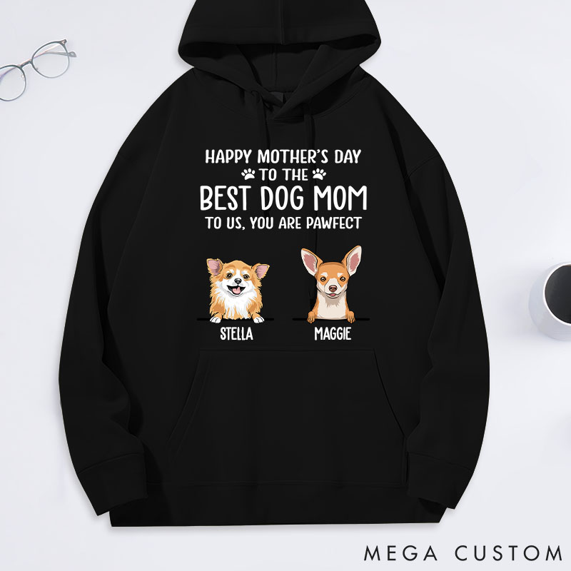 Personalized Dog Lover Best Dog Mom Pawfect Classic Hoodies