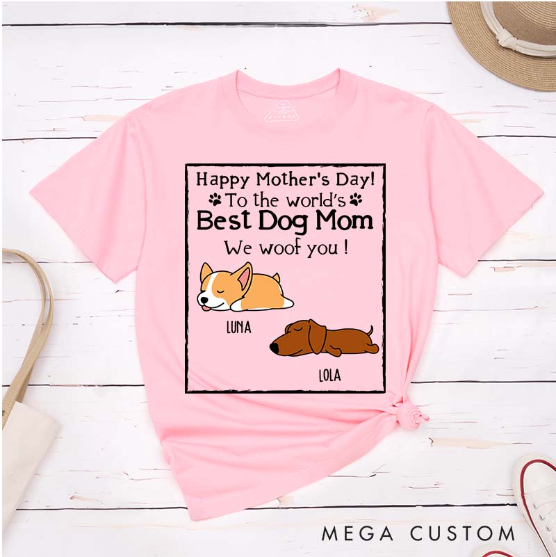Personalized Dog Lover Best Dog Mom T-Shirt