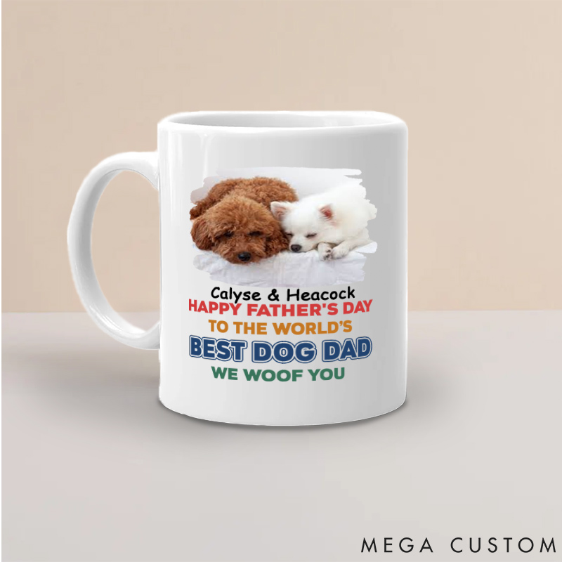Personalized Dog Lover Best in the World Dad Version Photo Mugs