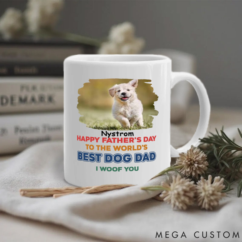 Personalized Dog Lover Best in the World Dad Version Photo Mugs