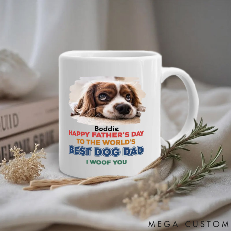 Personalized Dog Lover Best in the World Dad Version Photo Mugs