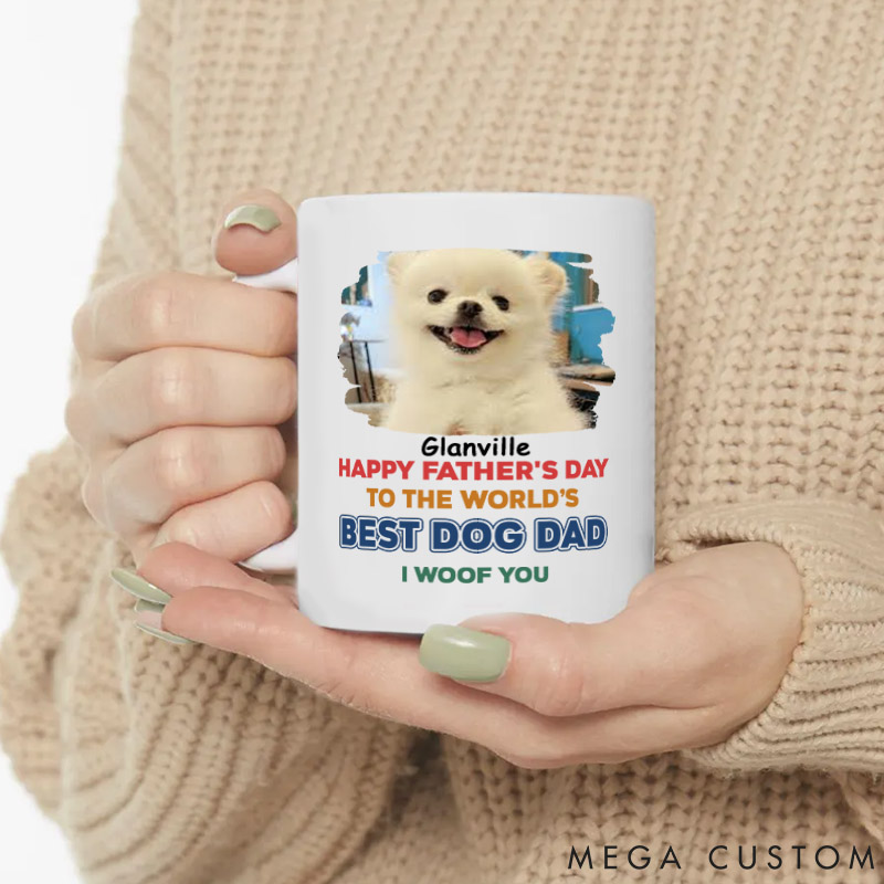Personalized Dog Lover Best in the World Dad Version Photo Mugs