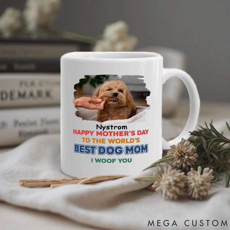 Personalized Dog Lover Best in the World Mom Version Photo Mugs