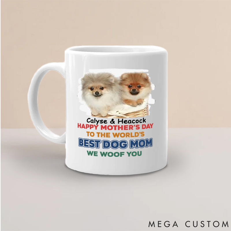 Personalized Dog Lover Best in the World Mom Version Photo Mugs