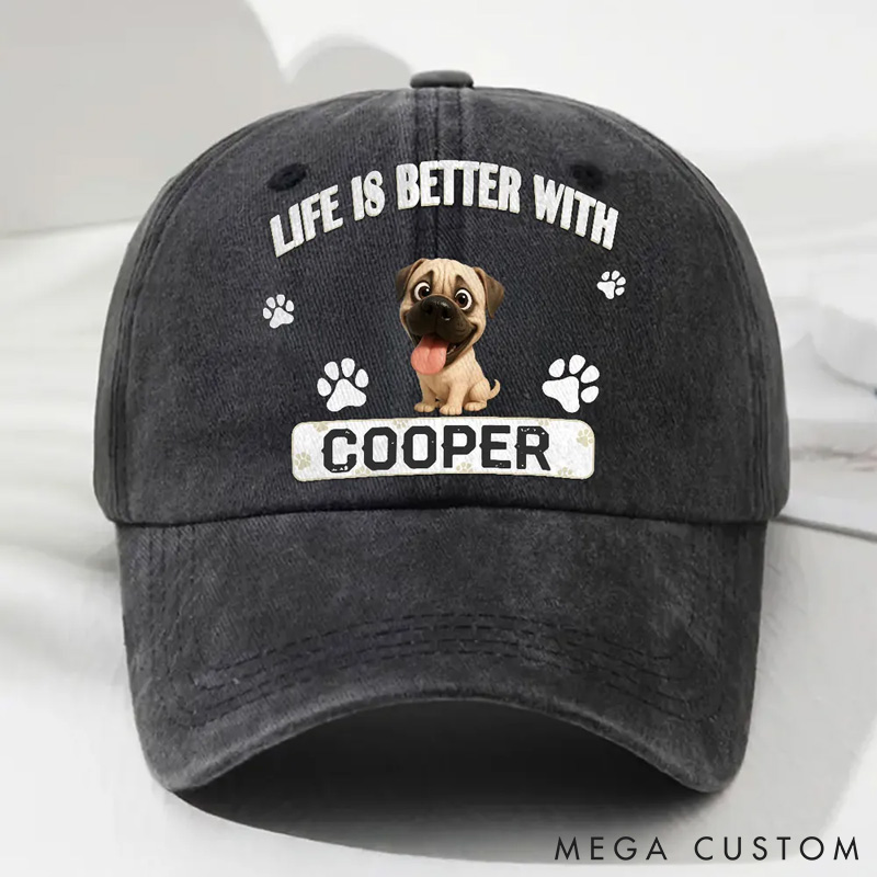 Personalized Dog Lover Better Life Washed Cap