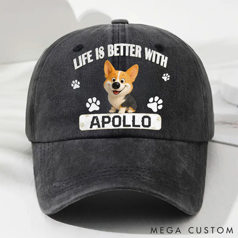 Personalized Dog Lover Better Life Washed Cap