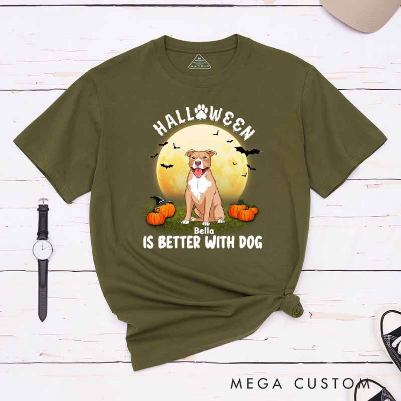 Personalized Dog Lover Better with Dog Halloween T-Shirt