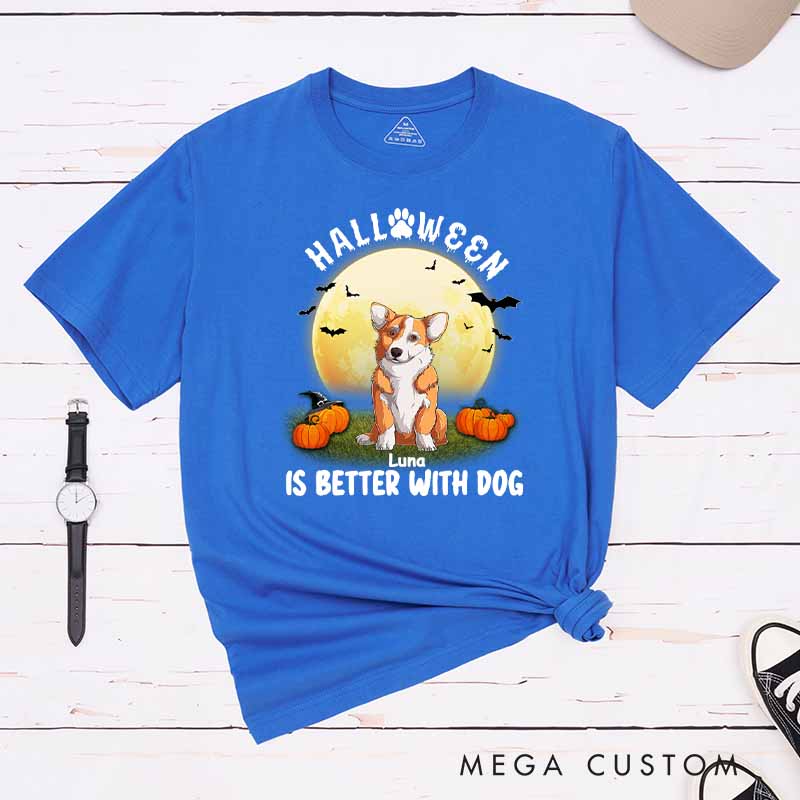 Personalized Dog Lover Better with Dog Halloween T-Shirt