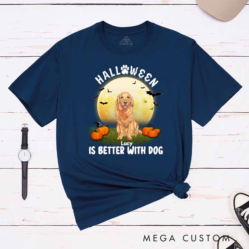 Personalized Dog Lover Better with Dog Halloween T-Shirt
