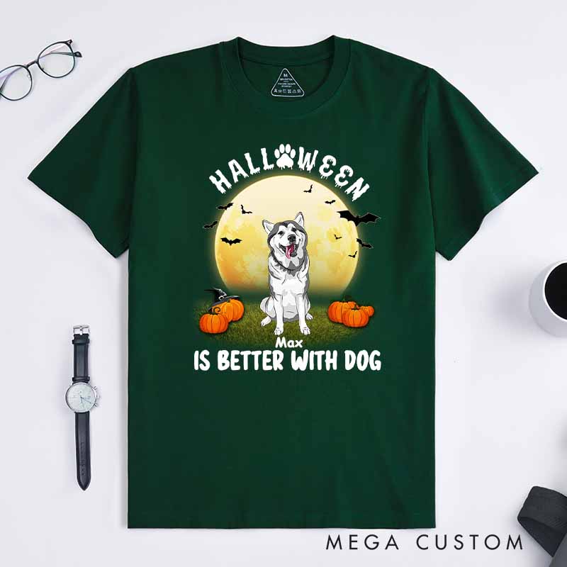 Personalized Dog Lover Better with Dog Halloween T-Shirt