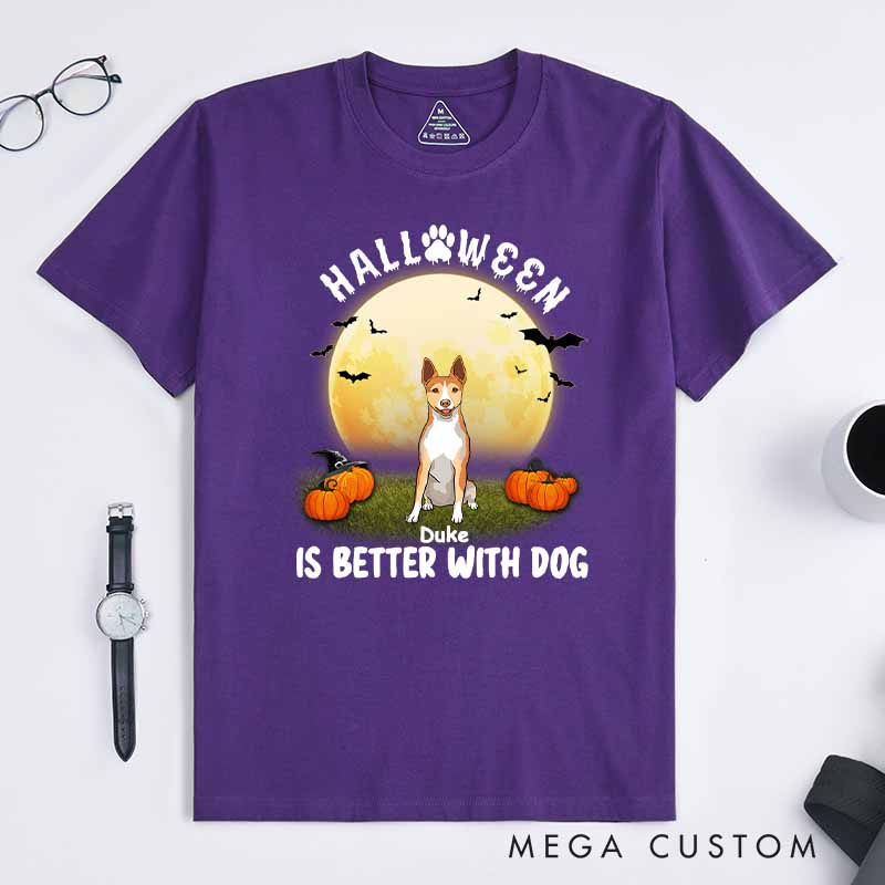 Personalized Dog Lover Better with Dog Halloween T-Shirt