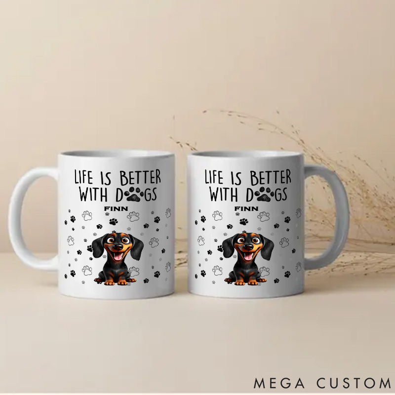 Personalized Dog Lover Better with My Dogs Mugs